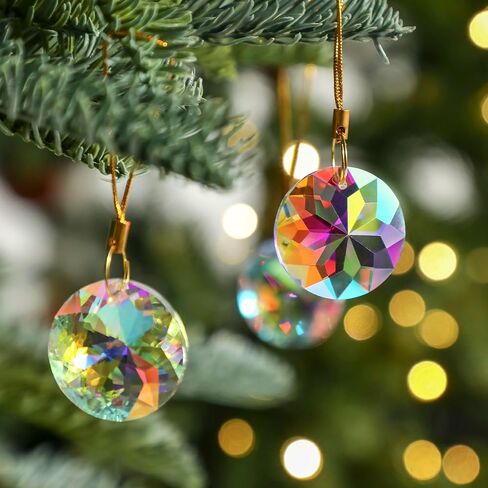 Glass Ornaments Colorful Crystal Prisms Flower Decorations,Hanging Ornaments for Mother's Day Birthday Party Home Decor (12pcs, 1.2inch) in Saudi Arabia
