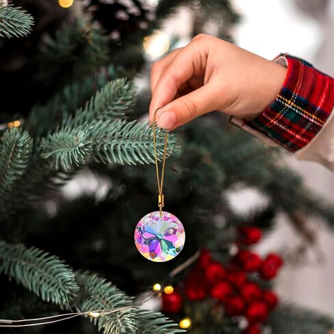 Glass Ornaments Colorful Crystal Prisms Flower Decorations,Hanging Ornaments for Mother's Day Birthday Party Home Decor (12pcs, 1.2inch) in Saudi Arabia