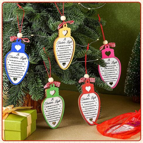 Shellwei 6 Pcs Bra Christmas Appreciation Gift for Teacher Friend Coworker BFF Bestie Colleague White Elephant Gift with Organza Bag Funny Xmas Tree Hanging Ornament for Exchange in Saudi Arabia