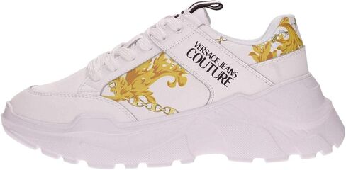 VERSACE JEANS COUTURE White/Gold Mens Baroque Panel Sneakers in Saudi Arabia
