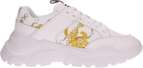 VERSACE JEANS COUTURE White/Gold Mens Baroque Panel Sneakers in Saudi Arabia