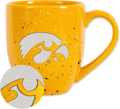 ريكو إندستريز NCAA Iowa Hawkeyes Main 16 أونصة كوب قهوة سيراميك ملون محفور بالليزر ومرقط in Saudi Arabia
