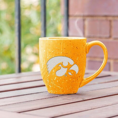 ريكو إندستريز NCAA Iowa Hawkeyes Main 16 أونصة كوب قهوة سيراميك ملون محفور بالليزر ومرقط in Saudi Arabia