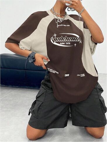SOLY HUX Women's Graphic Tees Y2k Oversized T Shirt Jersey Streetwear Shirts Vintage Summer Tops in Saudi Arabia