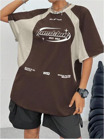 SOLY HUX Women's Graphic Tees Y2k Oversized T Shirt Jersey Streetwear Shirts Vintage Summer Tops in Saudi Arabia