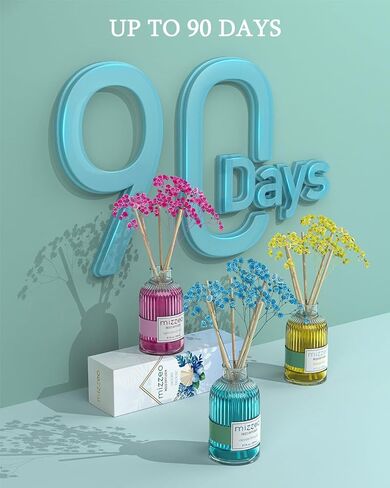 MIZZEO Reed Diffuser Set, Ocean Beach 6.76 fl oz Highly Scented Room Diffuser Home Fragrance Essential Oil Reed Flower Diffuser, House Bedroom Office Decor & Gifts in Kuwait