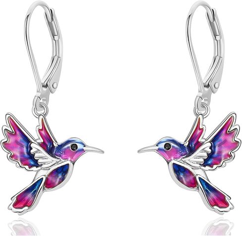 Dreamboat Hummingbird Bird Dangle Drop Earrings for Women 925 Sterling Silver Enamel Lever back Jewelry Gifts for Hummingbirds Lovers in Saudi Arabia