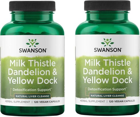 Swanson Milk Thistle, Dandelion & Yellow Dock - Herbal Liver Support Supplement - Natural Supplement Helping to Maintain Overall Health & Wellbeing - (120 Capsules) 1 Pack (2 Pack) in Saudi Arabia