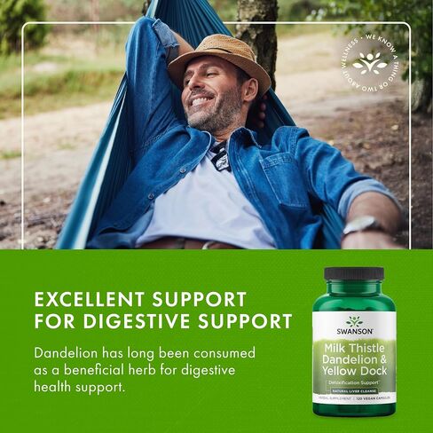 Swanson Milk Thistle, Dandelion & Yellow Dock - Herbal Liver Support Supplement - Natural Supplement Helping to Maintain Overall Health & Wellbeing - (120 Capsules) 1 Pack (2 Pack) in Saudi Arabia