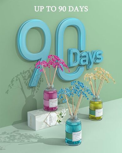 MIZZEO Reed Diffuser Set, Ocean Beach 6.76 fl oz Highly Scented Room Diffuser Home Fragrance Essential Oil Reed Flower Diffuser, House Bedroom Office Decor & Gifts in Kuwait