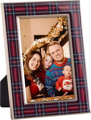 إطار صورة عيد الميلاد eletecpro مقاس 4×6 مع غطاء زجاجي حقيقي، إطار صورة من المينا للجدار أو سطح الطاولة للعرض الأفقي أو الرأسي، مثالي لحفلات عيد الميلاد، والعطلات، بيضاوي، عبوة واحدة in Kuwait