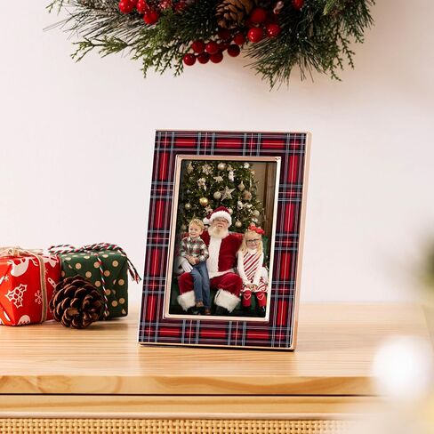 إطار صورة عيد الميلاد eletecpro مقاس 4×6 مع غطاء زجاجي حقيقي، إطار صورة من المينا للجدار أو سطح الطاولة للعرض الأفقي أو الرأسي، مثالي لحفلات عيد الميلاد، والعطلات، بيضاوي، عبوة واحدة in Kuwait