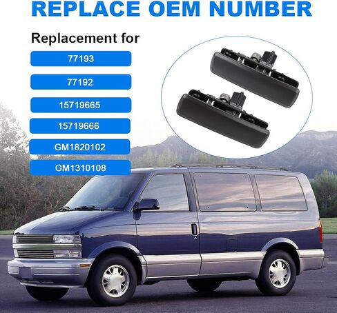 JDMON Black Exterior Door Handles Replacement for Chevy Astro GMC Safari 1992-2005 Front Rear Left Driver Right Passenger Outside Outer Door Handle Set Replacement for 15719666 15719665 77192 77193 in Saudi Arabia