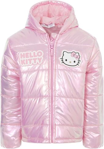 Hello Kitty Girls Hooded Zip Up Puffer Jacket Little Kid to Big Kid Sizes (5-14-16) in Saudi Arabia