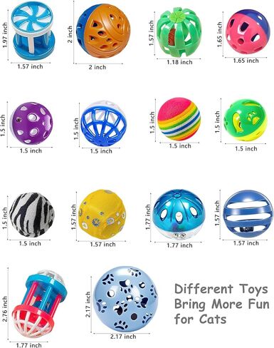 10 قطع من كرة لعبة القطط الكبيرة مقاس 1.5 بوصة ~ 2.2 بوصة مع جرس، وكرات جلجل شبكية بلاستيكية، لجميع أحجام السلالات in Kuwait