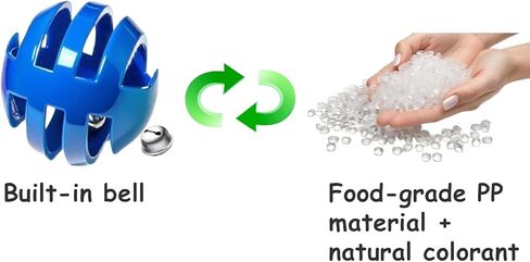 10 قطع من كرة لعبة القطط الكبيرة مقاس 1.5 بوصة ~ 2.2 بوصة مع جرس، وكرات جلجل شبكية بلاستيكية، لجميع أحجام السلالات in Kuwait