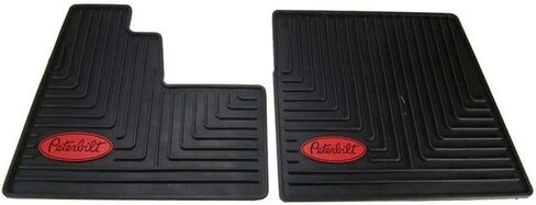 Peterbilt Motors Semi Truck OEM Ribbed Slush Style Rubber Front Floor Mats #FMPBSLUSH-NG-Set Black in Saudi Arabia