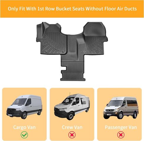 Floor Mats Compatible with Mercedes Benz Sprinter 2500/3500 2019-2025 with 1st Row Bucket Seats Cargo Van TPE Floor Liners Replacement for 2019-2025 Mercedes Benz Sprinter Accessories in Saudi Arabia