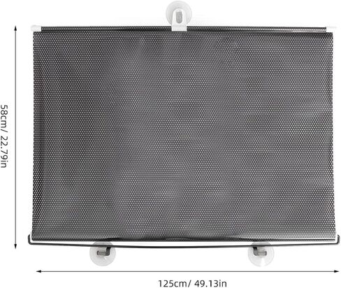 Blackout Blind Shade with Suction Cups -Perforated Sunshade Blackout Shades Roller Temporary Blinds Portable Window Cover Curtain for Doors and Window (125x58cm) in Saudi Arabia