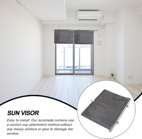 Blackout Blind Shade with Suction Cups -Perforated Sunshade Blackout Shades Roller Temporary Blinds Portable Window Cover Curtain for Doors and Window (125x58cm) in Saudi Arabia