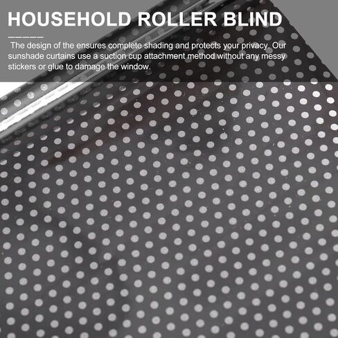 Blackout Blind Shade with Suction Cups -Perforated Sunshade Blackout Shades Roller Temporary Blinds Portable Window Cover Curtain for Doors and Window (125x58cm) in Saudi Arabia