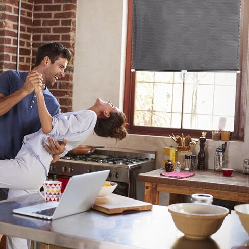 Blackout Blind Shade with Suction Cups -Perforated Sunshade Blackout Shades Roller Temporary Blinds Portable Window Cover Curtain for Doors and Window (125x58cm) in Saudi Arabia