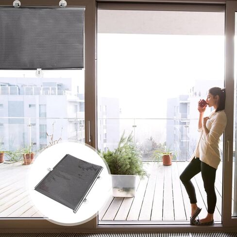 Blackout Blind Shade with Suction Cups -Perforated Sunshade Blackout Shades Roller Temporary Blinds Portable Window Cover Curtain for Doors and Window (125x58cm) in Saudi Arabia