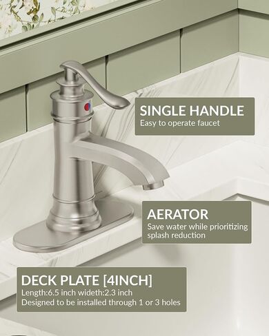 Bathroom Sink Faucet Oil Rubbed Bronze, Farmhouse Bathroom Faucet, Single Hole Bathroom Faucet, Single Handle Vintage Rustic Vanity Lavatory with Pop Up Drain with Overflow in Saudi Arabia