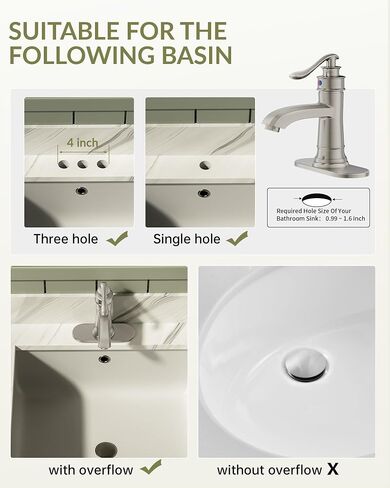 Bathroom Sink Faucet Oil Rubbed Bronze, Farmhouse Bathroom Faucet, Single Hole Bathroom Faucet, Single Handle Vintage Rustic Vanity Lavatory with Pop Up Drain with Overflow in Saudi Arabia