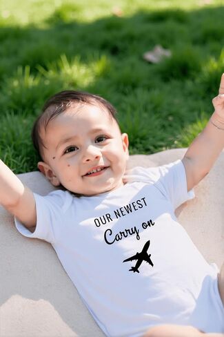 Our Newest Carry-On Infant Bodysuit Future Traveler Theme Coming Soon Pregnancy Announcement (0-6 Months, Letter-Short Sleeve Romper) in Kuwait