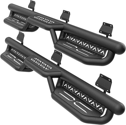 Running Boards SuperCrew Cab Compatible for 2015-2025 Ford F150 & 2017-2025 Ford F250 F350 Super Duty Crew Cab Side Step, Two Stairs Design Side Bars Nerf Bar (4 Full Size Door, Star Logo) in Kuwait