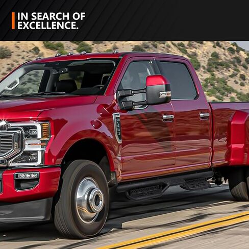 Running Boards SuperCrew Cab Compatible for 2015-2025 Ford F150 & 2017-2025 Ford F250 F350 Super Duty Crew Cab Side Step, Two Stairs Design Side Bars Nerf Bar (4 Full Size Door, Star Logo) in Kuwait