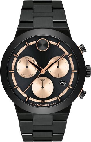 Movado Bold Fusion Men's Watch - Swiss Quartz Chronograph Movement, Stainless Steel Link Bracelet - 5 ATM Water Resistance - Luxury Fashion Timepiece for Him - 44mm in Saudi Arabia