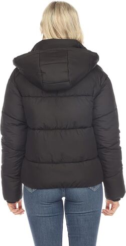 white mark Women's Full Front Zip Hooded Bomber Puffer Jacket in Kuwait