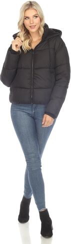 white mark Women's Full Front Zip Hooded Bomber Puffer Jacket in Kuwait