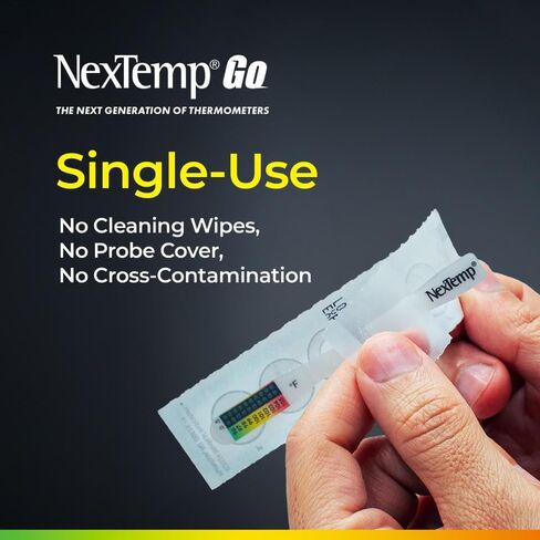 NexTemp® Go - Ready When You are - Single-Use Disposable Thermometers - Results in Seconds, for Work, Home, & Travel, Fahrenheit, 100-Pack in Saudi Arabia