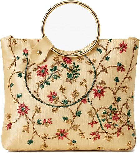 حقيبة كروس هندية عرقية للنساء | مصنوع يدويًا، مطرز، مثالي لحفلات الزفاف والمناسبات الخاصة in Kuwait