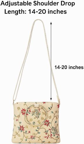 حقيبة كروس هندية عرقية للنساء | مصنوع يدويًا، مطرز، مثالي لحفلات الزفاف والمناسبات الخاصة in Kuwait