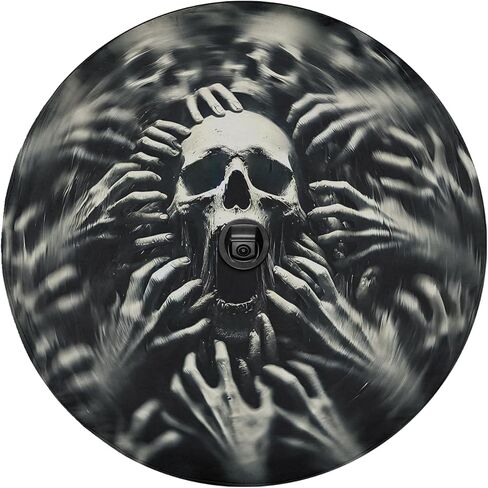 ThuhaTree Store Zombie Skull Horror Halloween Spare Tire Cover with Or Without Backup Camera Hole, Skull Tire Cover (Style 2) in Saudi Arabia