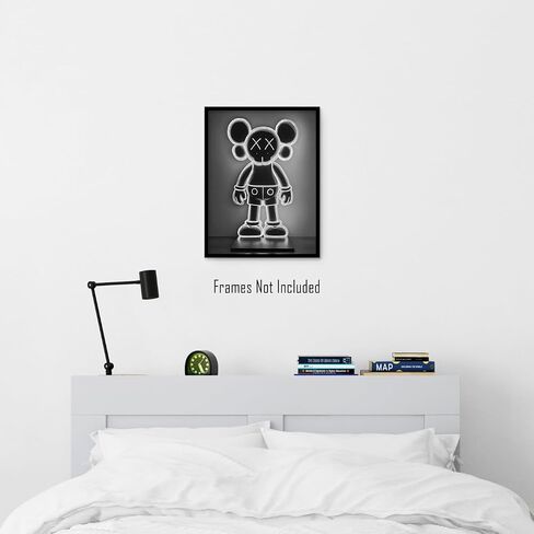 Streetwear Fashion Room Decor (UNFRAMED 12 x 16) Michael Jordan Shoes Sneaker Poster Sneakerhead Posters Air Jordans Teen Boy Room Girl Room Wall Art Prints Bedroom, Dorm, Desk - Black & White Neon K in Saudi Arabia
