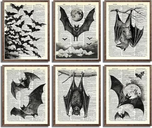 6Pcs Black Raven Wall Art Dark Academia Wall Decor Pictures Victorian Gothic Crow Canvas Posters Prints for Living Room Bedroom Decoration Unframed (8x10in) in Saudi Arabia