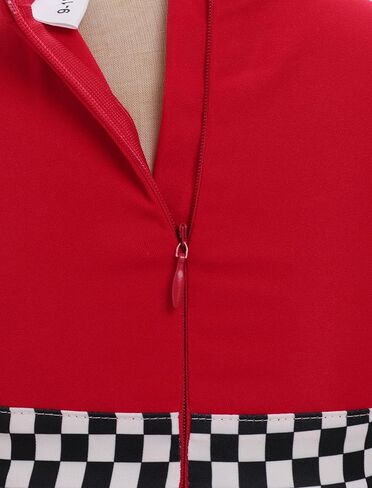 ODASDO Baby Girl Toddler Kids Racing Car 1st 2nd Birthday Outfit Checkered Flutter Sleeve A-line Ruffle Dress in Kuwait