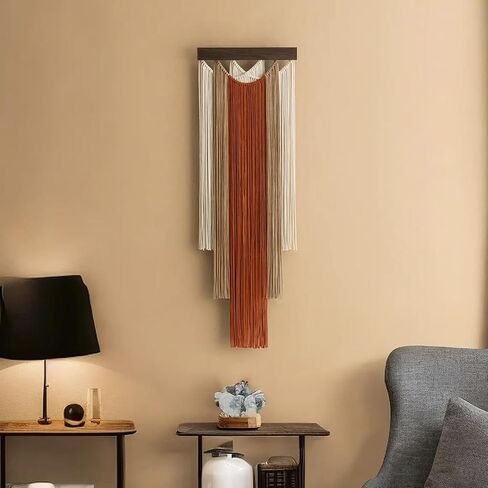 Macrame Wall Hanging 15.7x47.2Inch Fiber Handmade Macrame Wall Hanging Bohemian Yarn Tapestry Living Room Bedroom Modern Home Decor For Boho Home Decoration (A) in Saudi Arabia