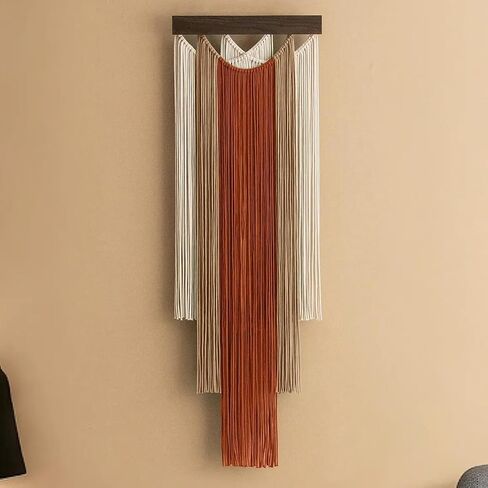 Macrame Wall Hanging 15.7x47.2Inch Fiber Handmade Macrame Wall Hanging Bohemian Yarn Tapestry Living Room Bedroom Modern Home Decor For Boho Home Decoration (A) in Saudi Arabia