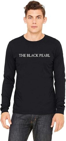 The Black Pearl Long Sleeve Tall Ship Logo - 100% Soft Cotton Unisex T-Shirt in Saudi Arabia