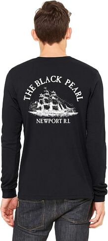 The Black Pearl Long Sleeve Tall Ship Logo - 100% Soft Cotton Unisex T-Shirt in Saudi Arabia