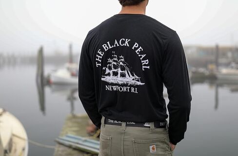 The Black Pearl Long Sleeve Tall Ship Logo - 100% Soft Cotton Unisex T-Shirt in Saudi Arabia