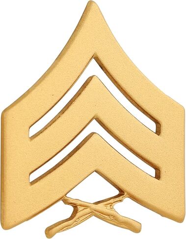 Marine Chevron Satin Gold Sergeant SGT E5 22K Gold Plated Rank Pin On Pair in Saudi Arabia