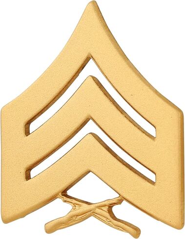 Marine Chevron Satin Gold Sergeant SGT E5 22K Gold Plated Rank Pin On Pair in Saudi Arabia