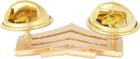 Marine Chevron Satin Gold Sergeant SGT E5 22K Gold Plated Rank Pin On Pair in Saudi Arabia